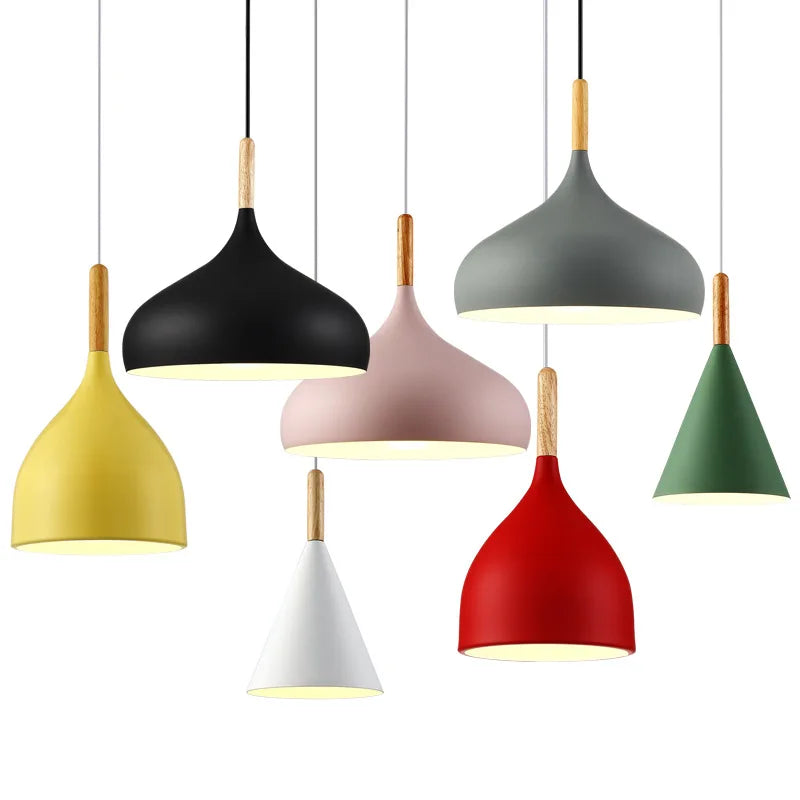 Modern Pendant Light Hanging kitchen Island Light Fixture Nordic Solid Wood Ceiling Lamp E27 Lighting for Dining Room Coffee Bar