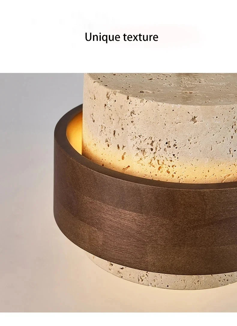 Nordic Minimalist Wabi Sabi Yellow Travertine Chandelier B&B Restaurant Bar Pendant Lights Home Dining Room Bedside Wall Light