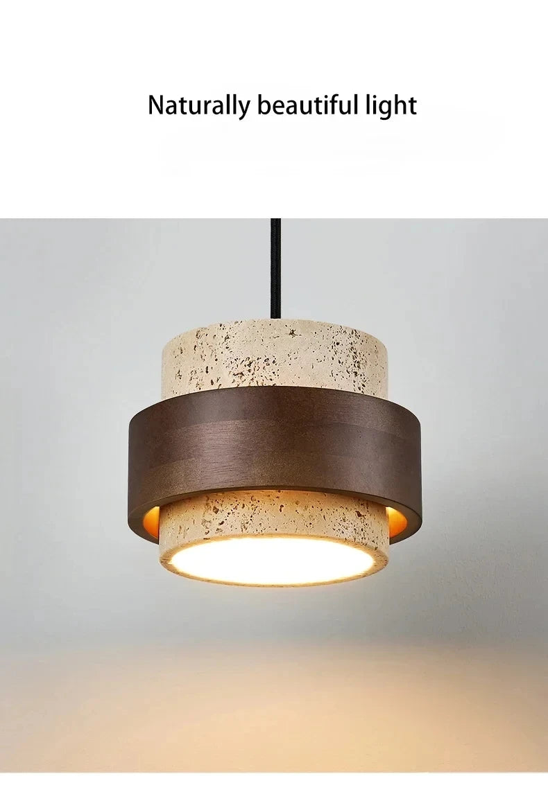 Nordic Minimalist Wabi Sabi Yellow Travertine Chandelier B&B Restaurant Bar Pendant Lights Home Dining Room Bedside Wall Light