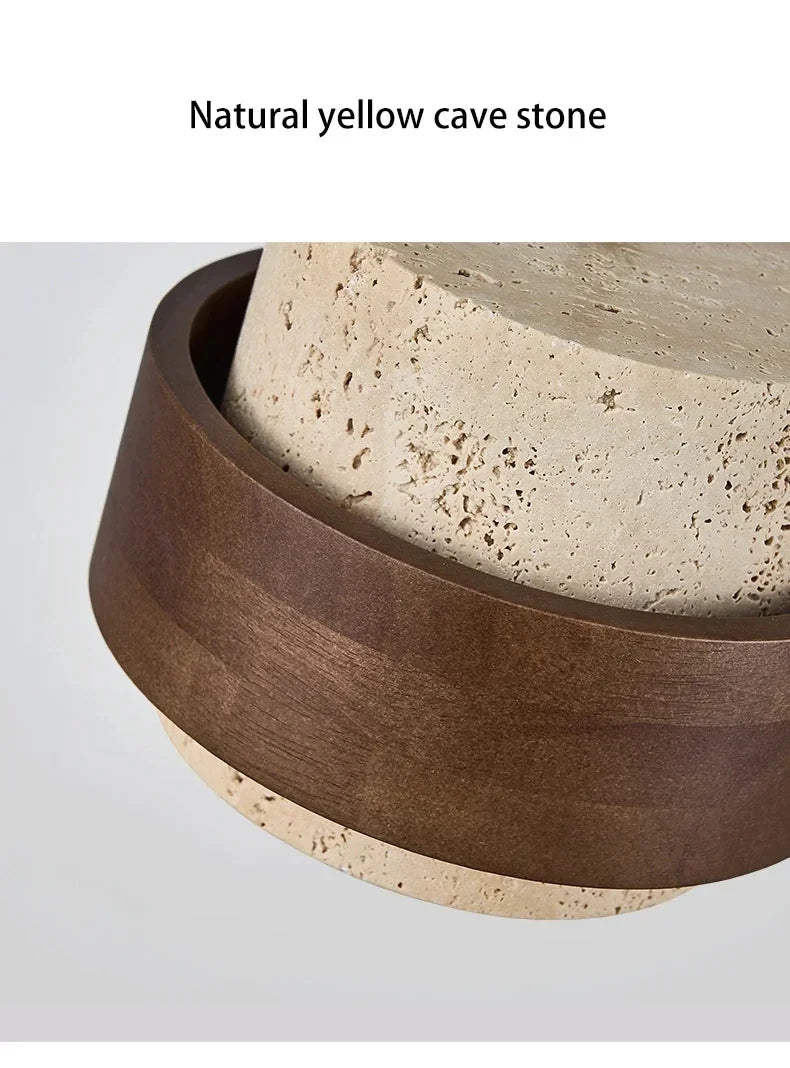 Nordic Minimalist Wabi Sabi Yellow Travertine Chandelier B&B Restaurant Bar Pendant Lights Home Dining Room Bedside Wall Light