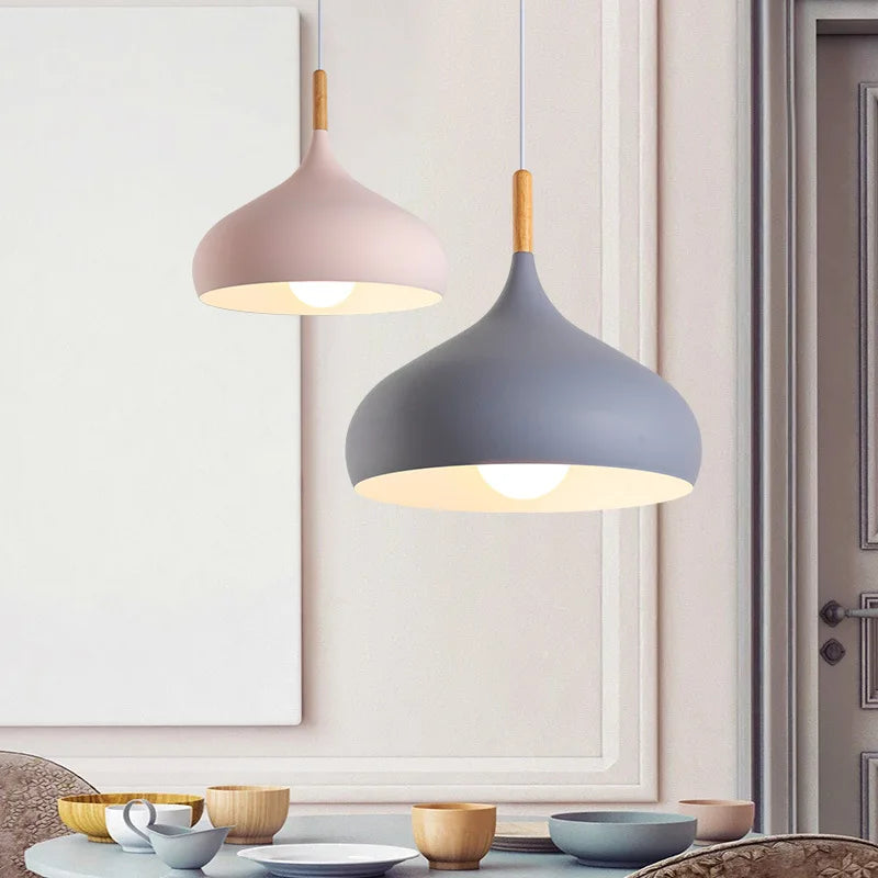 Modern Pendant Light Hanging kitchen Island Light Fixture Nordic Solid Wood Ceiling Lamp E27 Lighting for Dining Room Coffee Bar